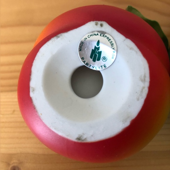 PartyLite Fruit-Shaped Candle Holders Tealight Votive Decor Green Red/Orange - Picture 3 of 3